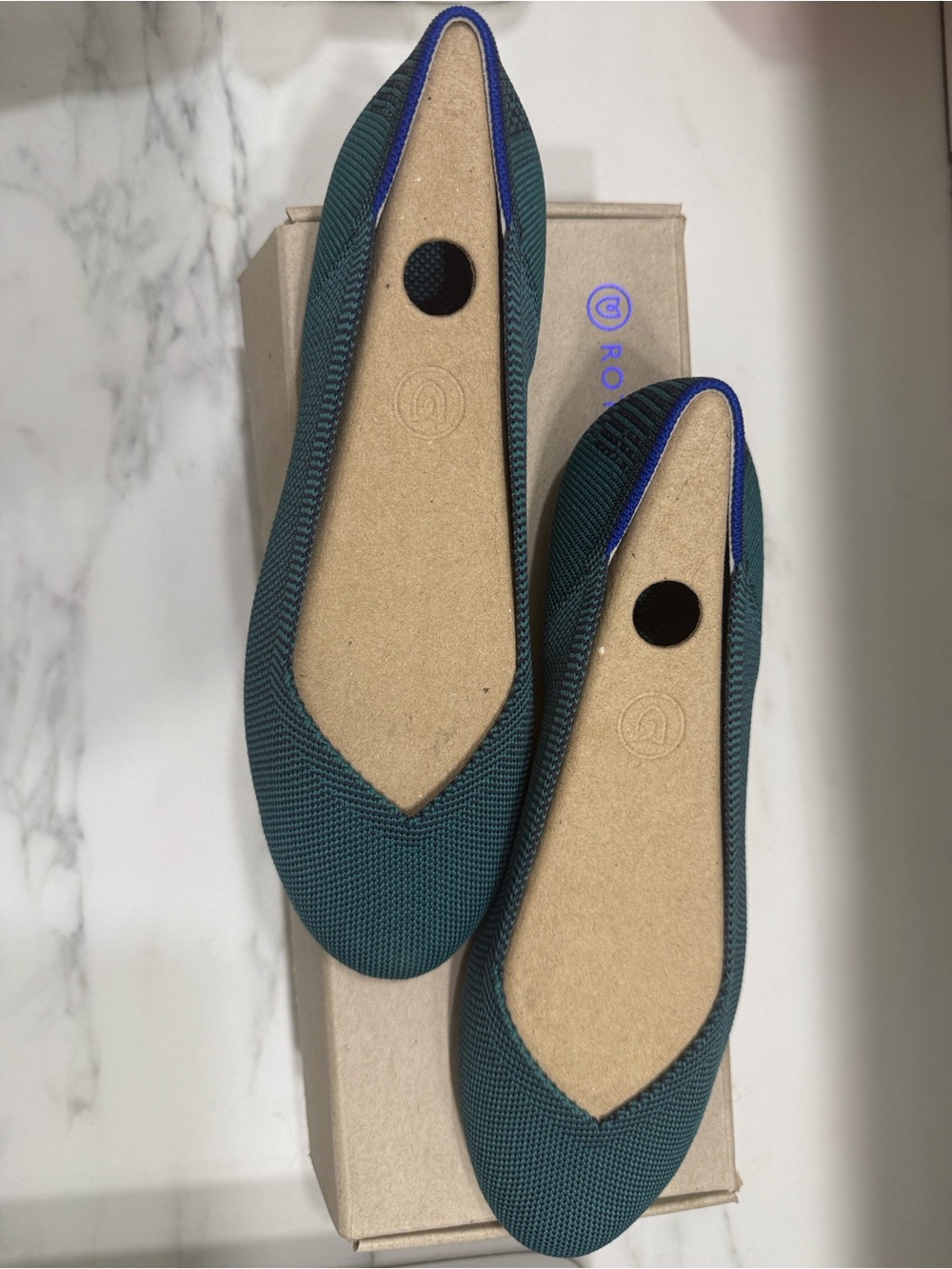 Rothy’s Spruce Python Round Toe Flats | Size 7.5 NEW - Picture 2 of 5